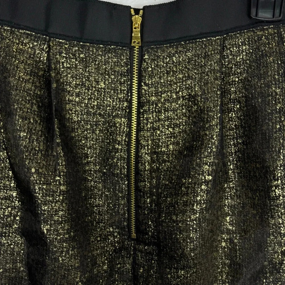 LOFT Ann Taylor Wool Blend Tweed Skirt Size 10 Black Gold Sheer Metallic NWT - Picture 5 of 8